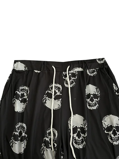 AliExpress européen et américain transfrontalier printemps et automne nouveau tempérament polyvalent à lacets crâne imprimé poche leggings – Image 5