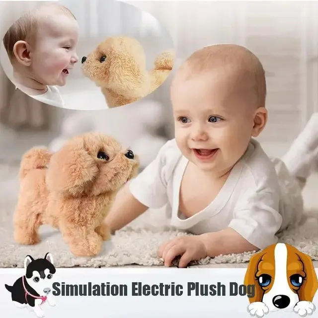 Simulation réaliste en peluche chien intelligent enfants jouet peut marcher et appeler Robot en peluche électrique chien de compagnie enfant en bas âge cadeau de noël – Image 4