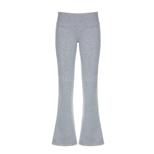 Darlingaga décontracté solide taille basse automne pantalons de survêtement roulé mode coréenne maigre pantalon évasé poignets Harajuku botte coupe pantalon – Image 5