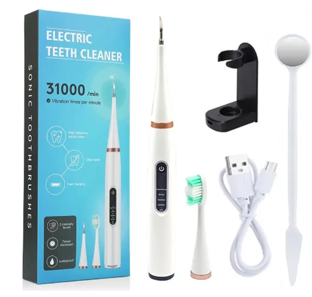 Brosse Électrique de Blanchiment des Dents, Nettoyeur de Dents Sonique Mort, Détartreur Dentaire, Dissolvant de Plaque de Calcul, Kit d'Élimination de Pierres – Image 2