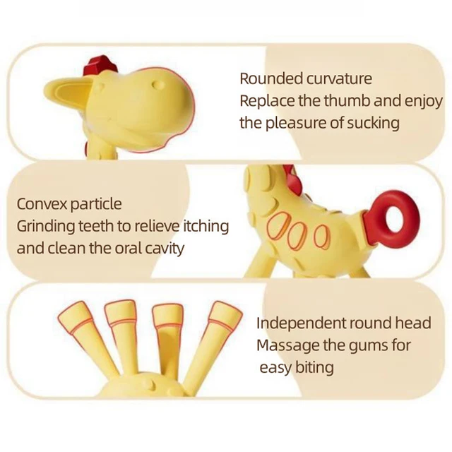 Anneau de dentition en Silicone pour bébé, sans BPA, girafe, souris, soulagement de la douleur, anneau de dentition sensoriel pour enfants, apprentissage précoce – Image 5
