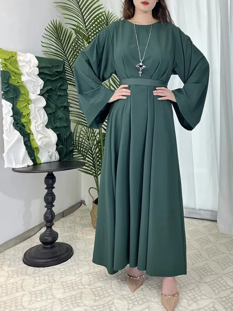 Robe de prière abayas pour femmes musulmanes, kaftans, avec ceinture, manches longues, vêtements islamiques, dubaï, ramadan
