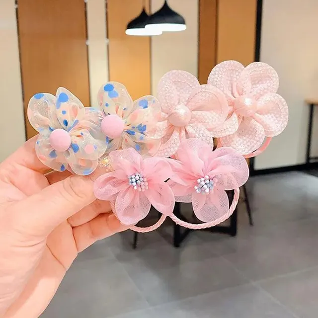 10 pièces mignon fleur bébé bandes de cheveux dentelle élastique fille bandes de caoutchouc cordes de cheveux enfants cheveux accessoires – Image 4