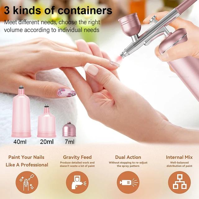 Aérographe pour ongles avec compresseur, aérographe Portable pour ongles, peinture artistique, artisanat, brosse à Air avec Kit de compresseur, pistolet de pulvérisation pour Nail Art – Image 6
