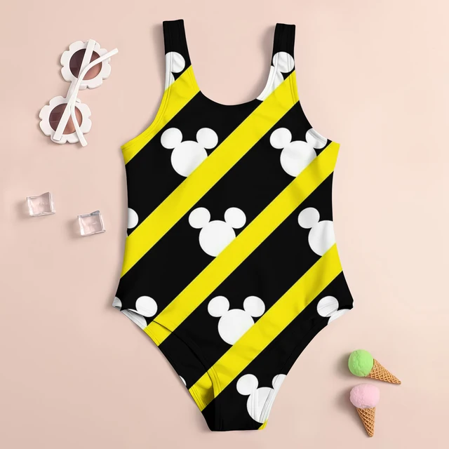 MINISO Disney Mickey Mouse fille maillot de bain maillot de bain pour enfants 3D dessin animé imprimé mignon sable maillot de bain mode vêtements pour enfants – Image 3