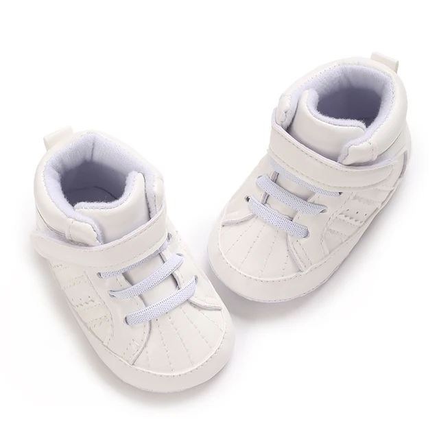Chaussures pour nouveau-né garçon de 0 à 18 mois, chaussures de sport décontractées à rayures en PU, semelle souple, chaussures de marche confortables – Image 3