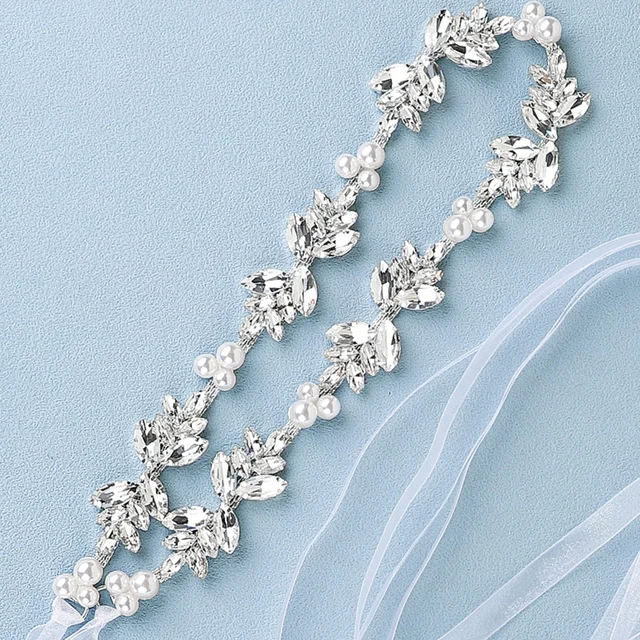 Ceinture de mariage en biscuits cristal pour femme, environnement de luxe pour patients, ruban blanc ivoire champagne, robe de soirée, bijoux de mariée