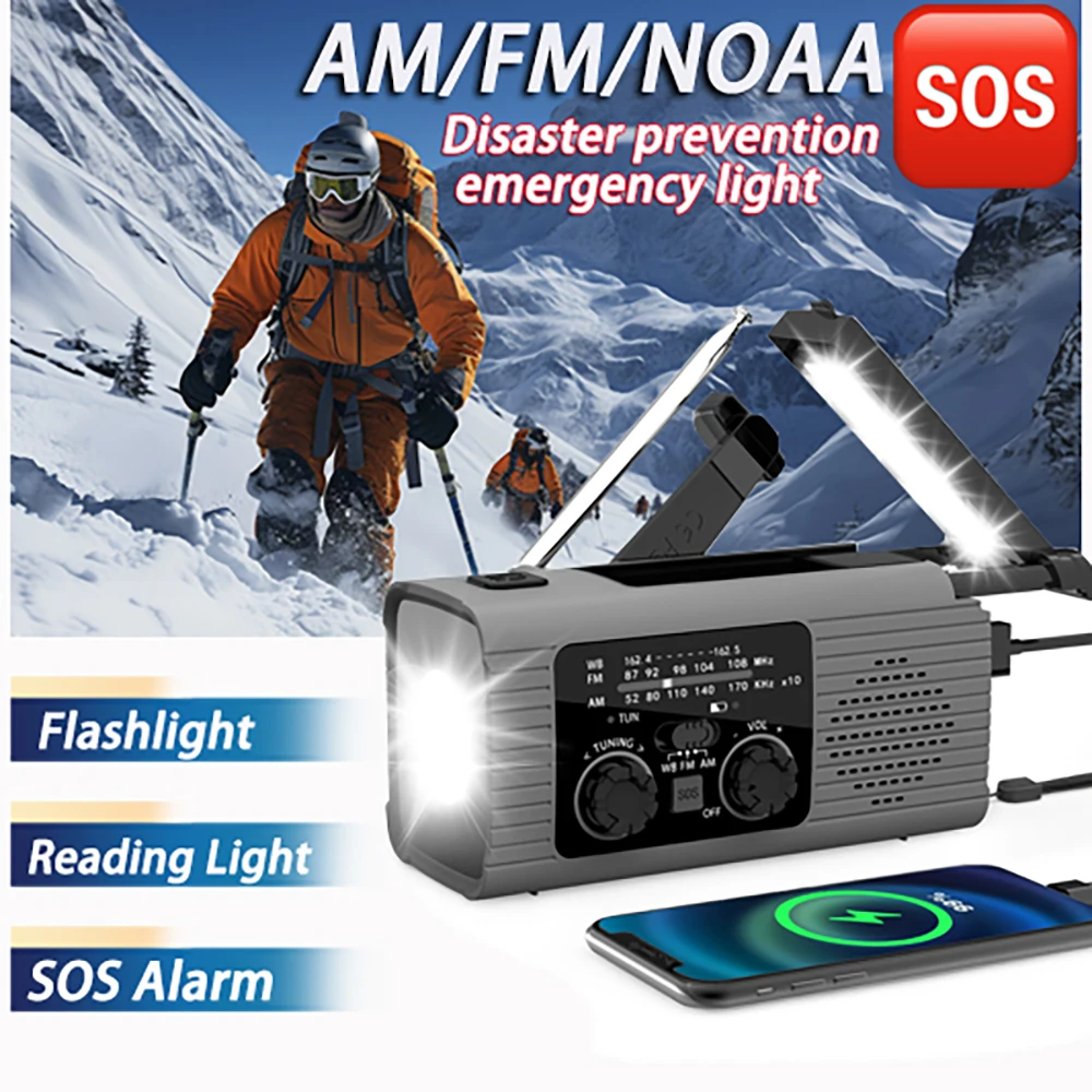 Lumières de secours avec radio et charge solaire