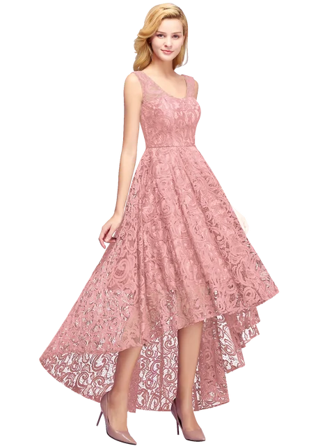 BABYONLINE-Robe de Mère de la Mariée à Manches Courtes, Corsage en Mousseline de Soie et Dentelle avec Rembourrages, Col en V, Silhouette Trapèze, Robe de Soirée de Mariage, 30D – Image 6