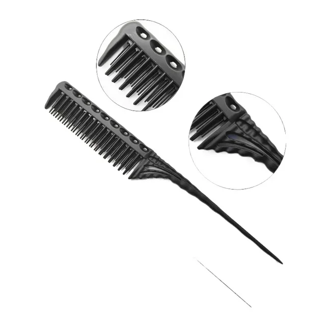 Peigne de danse latine à trois rangées, peigne à disque dentaire, peigne à dents fines, tête arrière, peigne professionnel de coiffure Y10 – Image 4