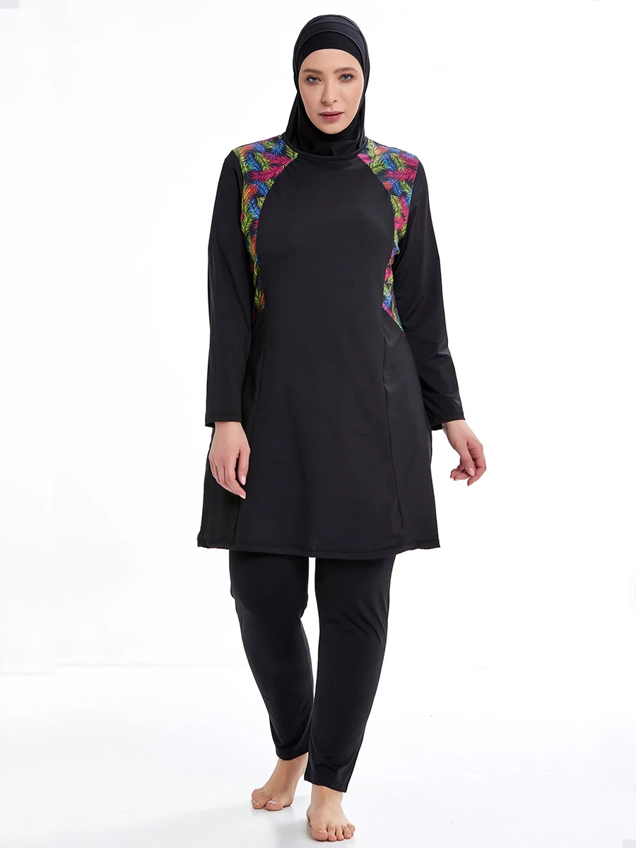 3 pièces grande taille modeste maillot de bain musulman Burkinis femmes maillot de bain islamique couverture complète Hijab maillots de bain maillots de bain