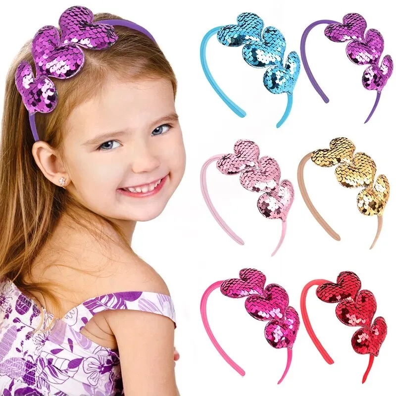 Bandeau coloré en forme de cœur pour bébé, accessoires de cheveux simples et à la mode pour fille