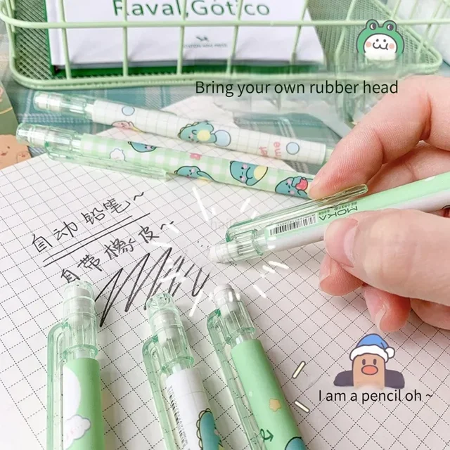 Kawaii – ensemble de crayons mécaniques 0.5/0.7mm, recharge 2B, crayons automatiques de dessin animé mignon, fournitures scolaires et de bureau, papeterie cadeau pour enfant – Image 4
