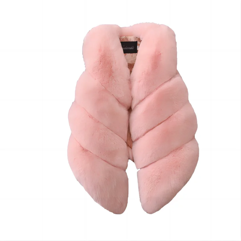 Enfants filles fausse fourrure gilet automne et hiver mode épais chaud coloré gilet vêtements d'extérieur pour enfants bébé fille vêtements de noël