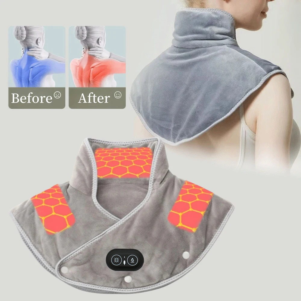 Coussin chauffant électrique pour les épaules et le cou, masseur USB, attelle cervicale, compresse thermique, soulage la douleur, la Fatigue, outil chaud pour le dos