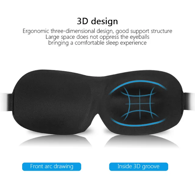 Masque pour les yeux pour dormir, coupe profilée 3D, bandeau pour les yeux, moulé concave, nuit, lumière extérieure, femmes et hommes – Image 4