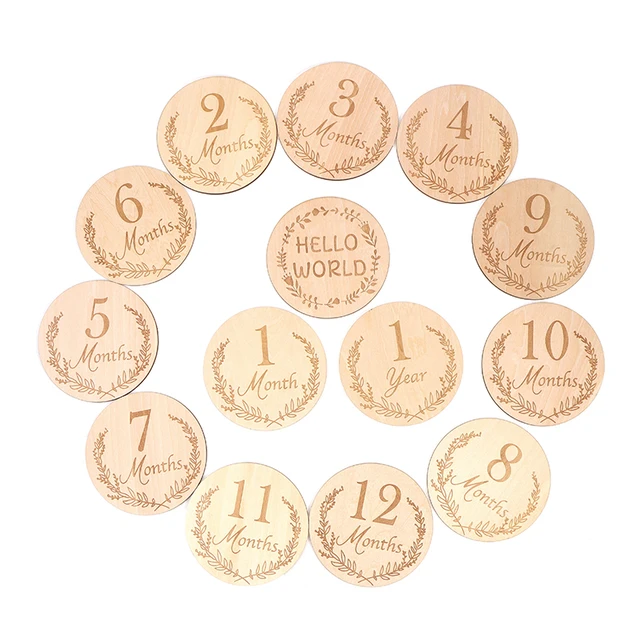 TeWindsor-Carte en bois pour bébé, mois de naissance du nouveau-né, anniversaire ata lestone, accessoires de photographie pour enfants, jouet – Image 3