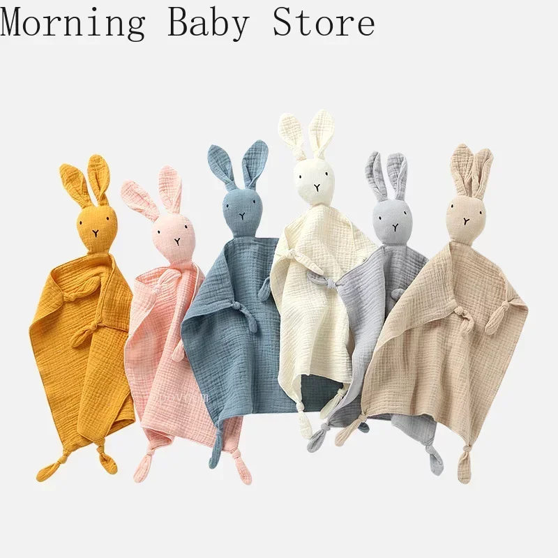 Doux nouveau-né bébé coton mousseline couette couverture bébé dormir lapin poupées mouchoir nourrissons apaiser apaiser serviette bavoirs