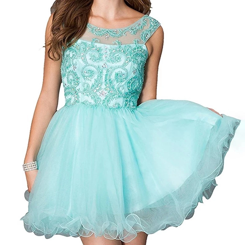 Robe Courte en Dentelle Rose pour Juniors, Sexy, Dos en V, Appliques en Tulle, Paillettes, Bal de Promo, Quelle que soit la Tenue Éducative
