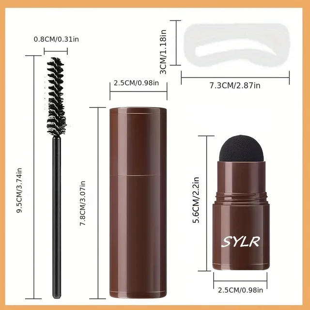 Ensemble professionnel de mise en forme de joint de sourcil, stylo de maquillage imperméable pour femme, modèle de sourcils parfait et durable, 10 modèles et bru – Image 6