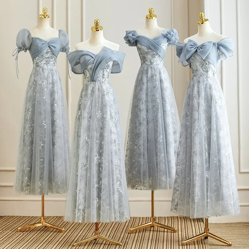 Robe de Demoiselle d'Honneur Trapèze en Mousseline de Soie, Longue Tenue de Soirée de Mariage, de Bal, de Cocktail, pour Femme