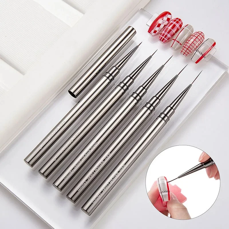 Pinceaux pour Nail Art, 5 pièces, pinceaux peints à la main, acrylique, Gel UV, couleurs, constructeur de peintures, stylo de dessin, accessoires de conception de manucure à faire soi-même