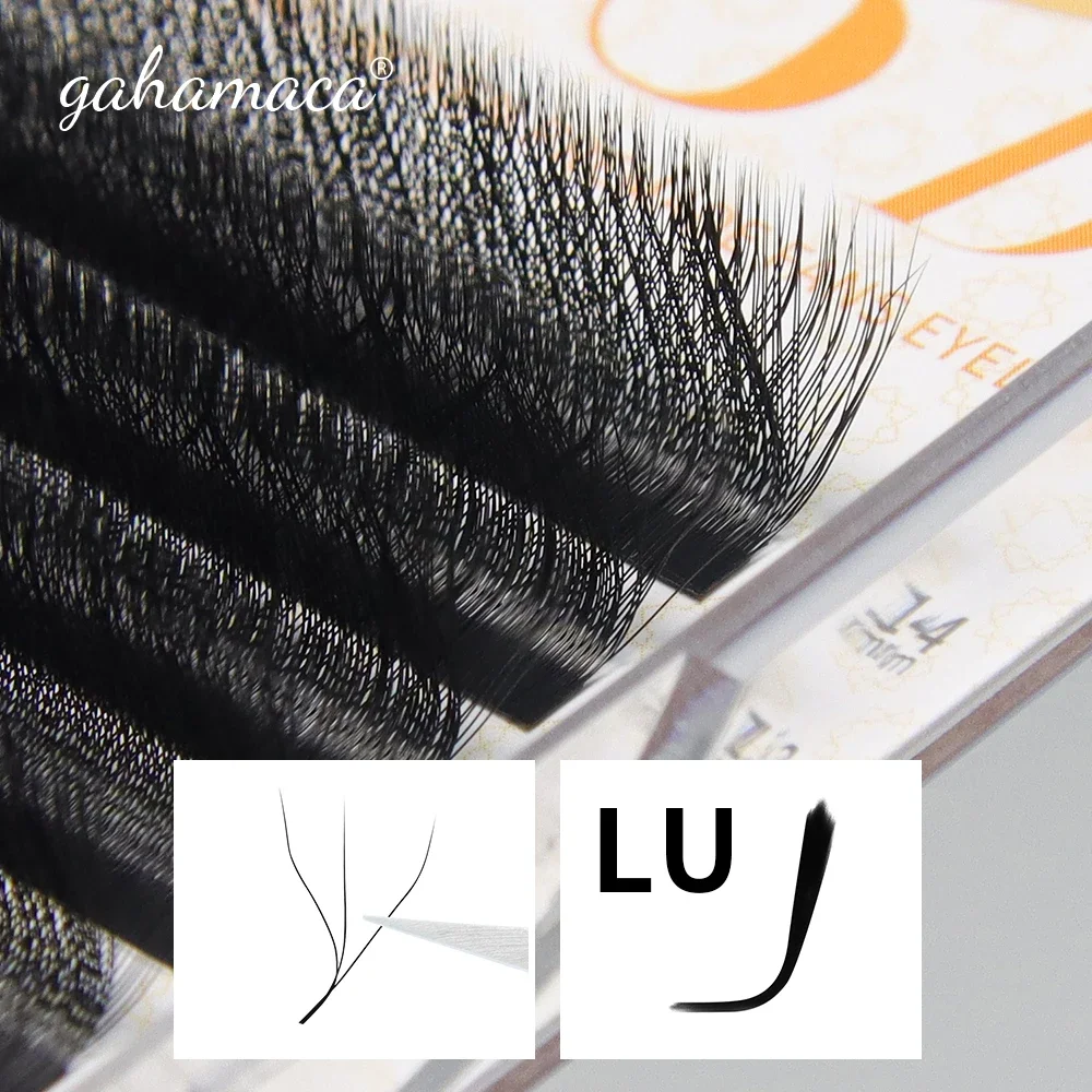 GAHAMACA W cils L LU 3D préfabriqués Volume ventilateurs Extension de cils fournitures naturel Faux vison cils individuels
