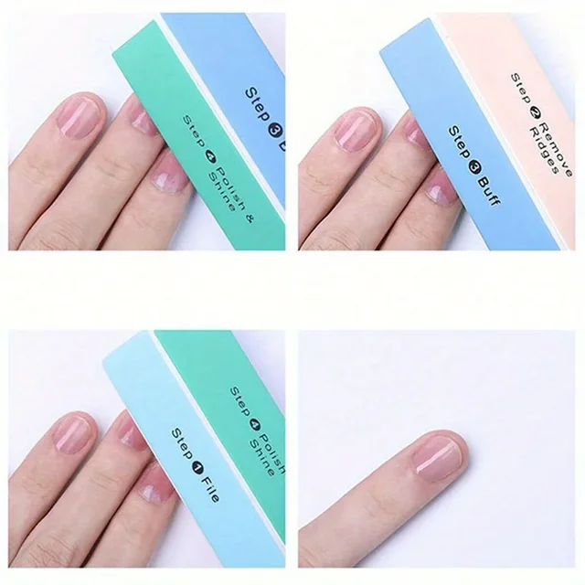 1/3/5/10 pièces/ensemble bloc tampon à ongles 4 voies bloc de polissage coloré brillant polisseuse lime de polissage des ongles manucure ponçage – Image 3