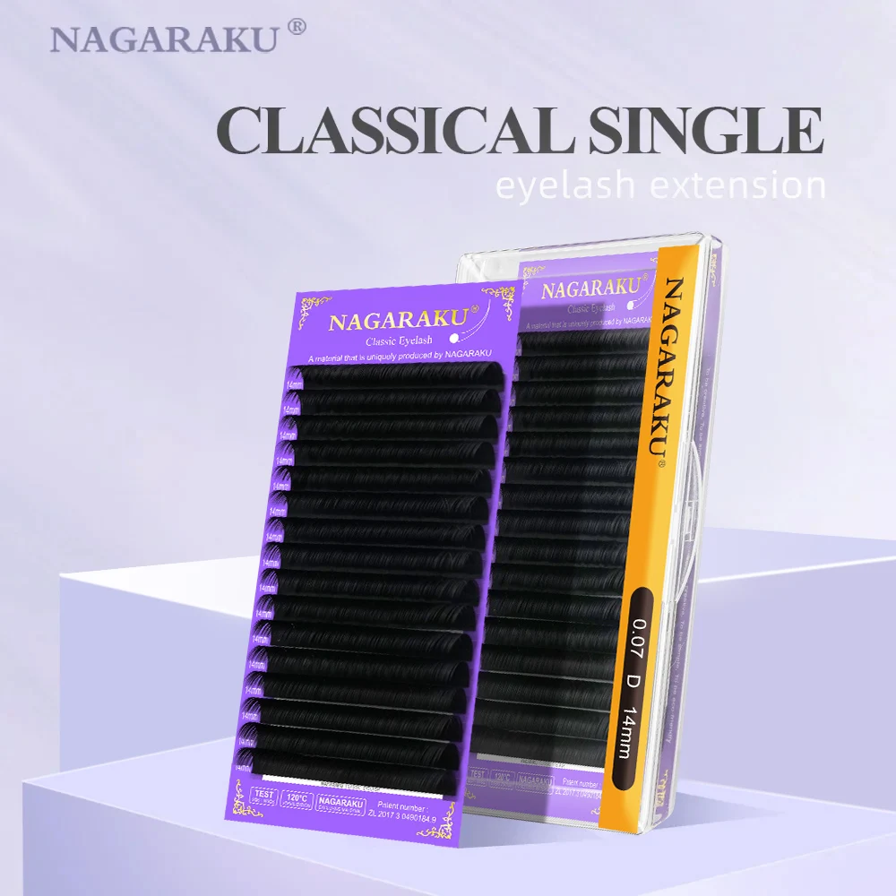 NAGARAKU-Extensions de cils individuels, faux-cils professionnels, doux et naturels, maquillage premium, 16 rangées, 256