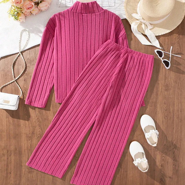 Ensemble deux pièces léger pour filles, col haut, doux, mignon, confortable, élégant, doux, loisirs, nouvelle tendance de la mode, automne et hiver, 03 – Image 2