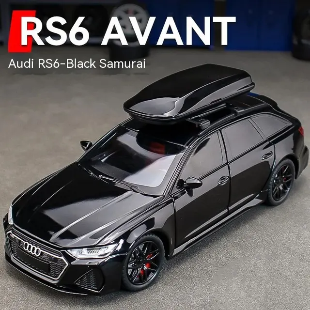 Modèle de voiture RS6 1:32, édition noire : personnalisé pour les enfants, simulation réaliste, métal moulé sous pression, cadeau parfait pour les garçons – Image 2