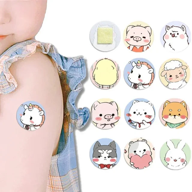 Pansements adhésifs hémostatiques pour enfants, lot de 120 pièces, kit de première urgence, patchs en plâtre pour plaies, bande dessinée, motif animal – Image 2