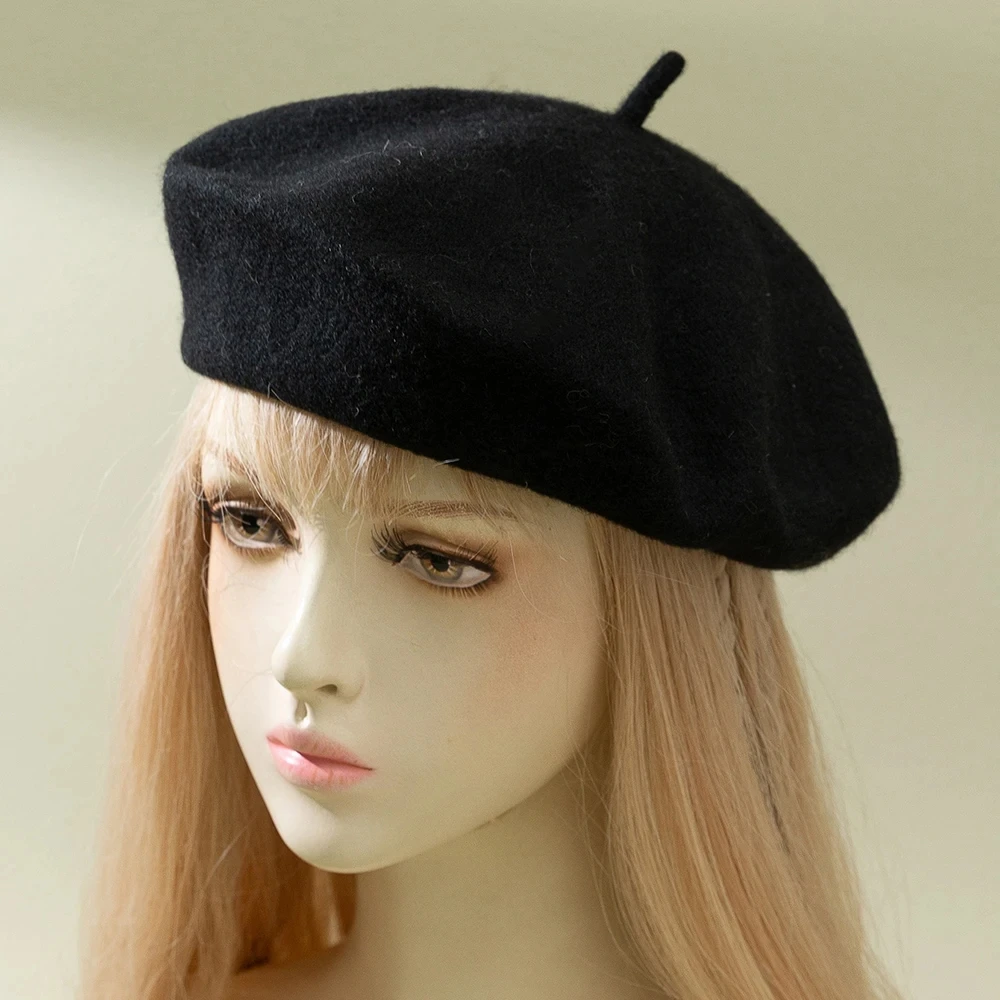 Béret pour femmes Imitation cachemire laine automne et hiver japonais peintre chapeaux tempérament à la mode couleur unie chapeau décontracté