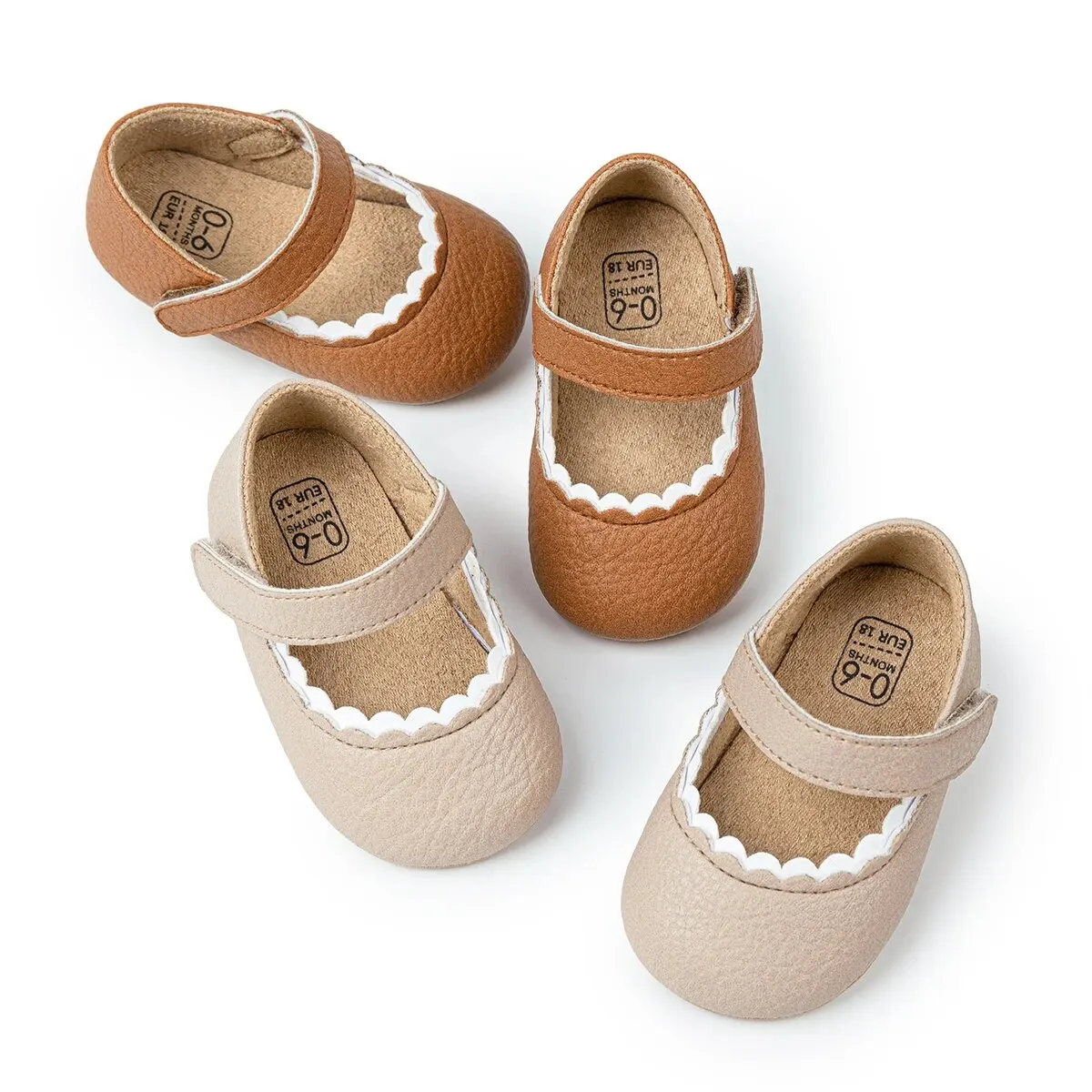 MRovior-Chaussures en cuir à semelle en caoutchouc pour bébé, souliers pour enfant, nouveau-né, garçon, fille, princesse, premiers pas, CPull