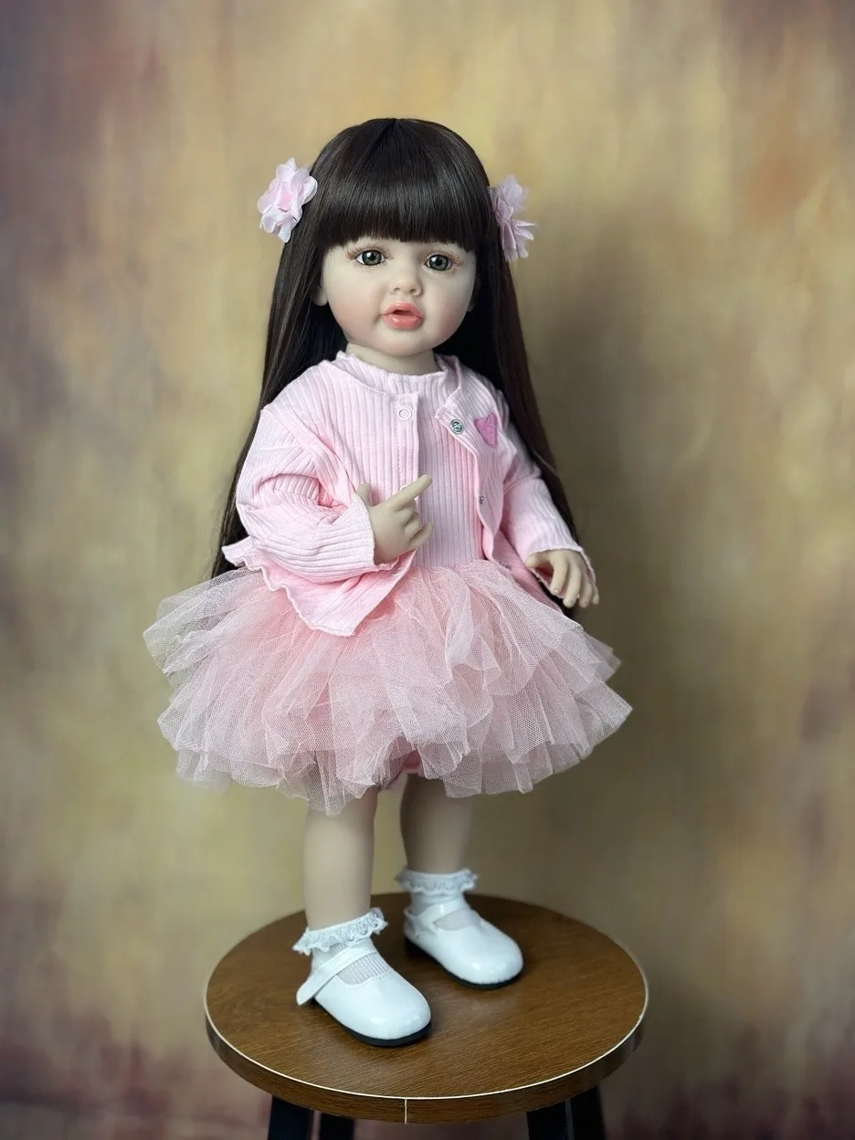 BZDOLL-Bébé Fille Réaliste en Silicone Souple de 55cm et 22 Pouces, Support de Beurre, Corps de Princesse, Cadeau d'Anniversaire