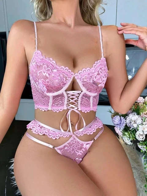 Luxury Lace Up Underwear Porn Exotic Sets Sexy Outfits Intimate Sensual Lingerie Delicate Bilizna Sets Hot Sex Clothes – Image 4