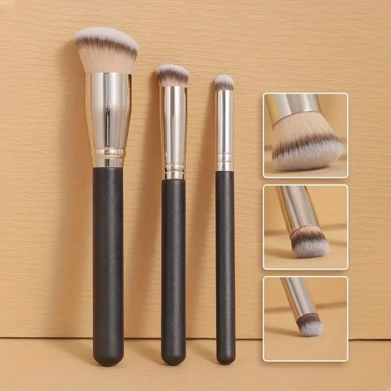 Pinceau correcteur de fond de teint pour le mélange, pinceaux de fard à joues de contour de qualité supérieure, sans défaut sous les yeux, visage dense, maquillage, 1 pièce, 2/5 pièces