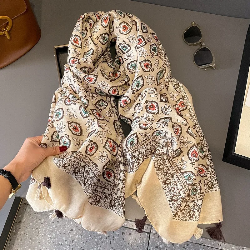 Mode aztèque ethnique yeux Floral gland Viscose châle écharpe dame haute qualité Wrap Pashmina étole Bufandas musulman Hijab 180*90Cm
