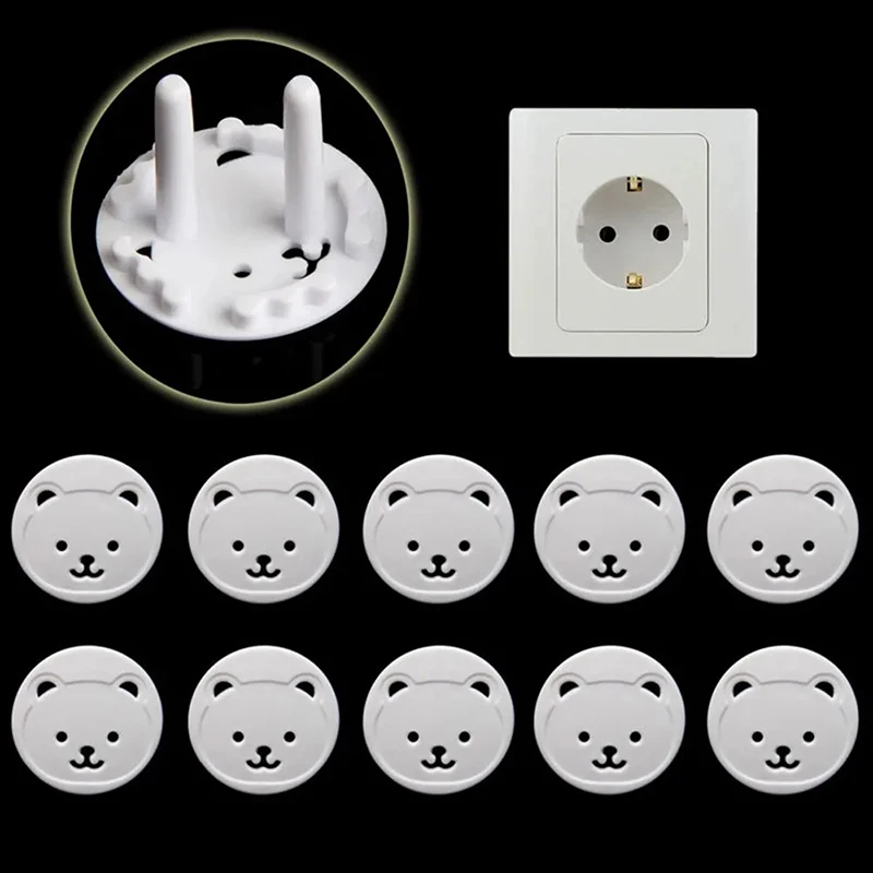10 pièces ours prise de courant ue prise électrique bébé enfants Protection de sécurité pour enfants Protection Anti-choc électrique bouchons protecteur couverture
