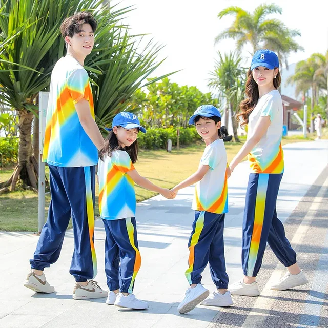 Vêtements de sport décontractés assortis parent-enfant, une pièce, coordination familiale, printemps, automne, livraison gratuite, nouveau, 2024 – Image 4