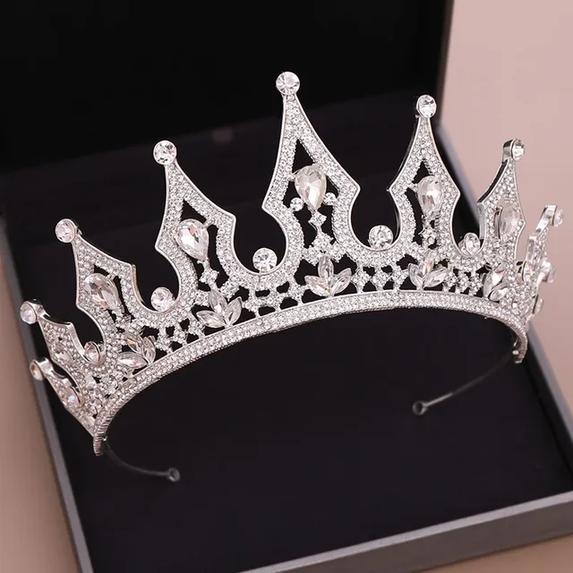 Diadèmes et couronnes en cristal baroque, couronne de bal en strass pour femmes, accessoires de cheveux de mariage, bijoux couronne diadème – Image 5