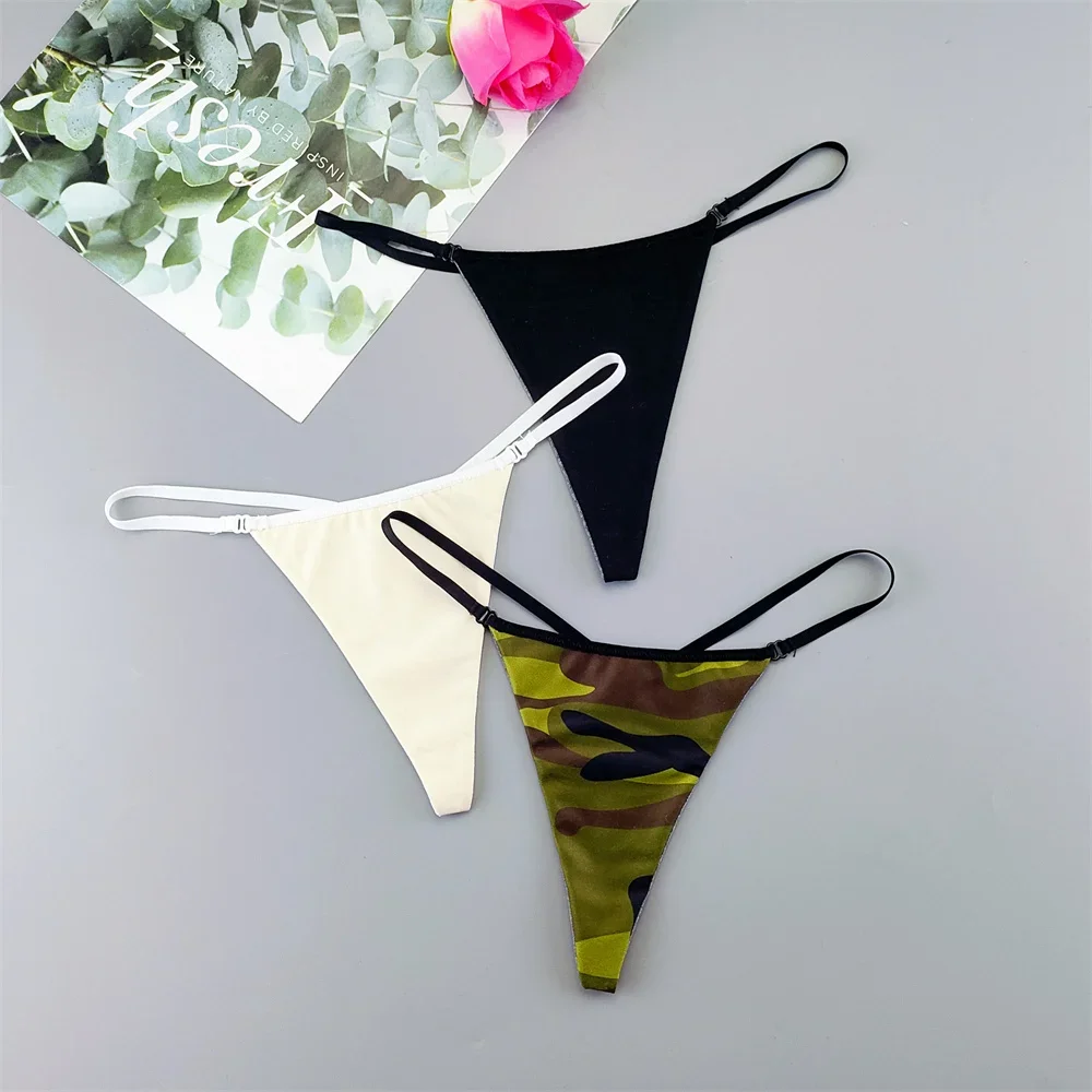 Camouflage Leopard Zebra Printed Sexy Micro T-back Panty Invisible Breathable Cotton Thong Underwear for Yoga, Gym & Daily Wear