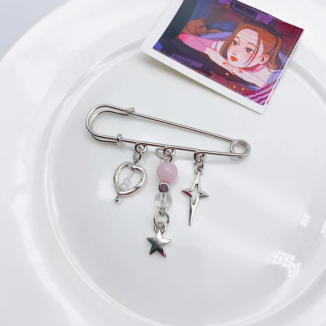 Accessoire d'ornement de sac à main unique pour femmes et filles, pendentif étoile en résine, broche perlée, 1 pièce – Image 5