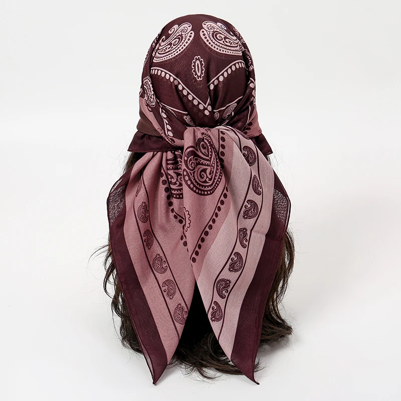 2025 nouveau Paisley mode impression femmes carré Hijab mince été ventiler écharpe bandeau Bandana rétro châle