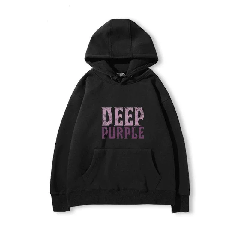 Sweat-shirt à capuche avec bande violette profonde pour hommes et femmes, haut imprimé Rock tendance européen et américain, automne et hiver