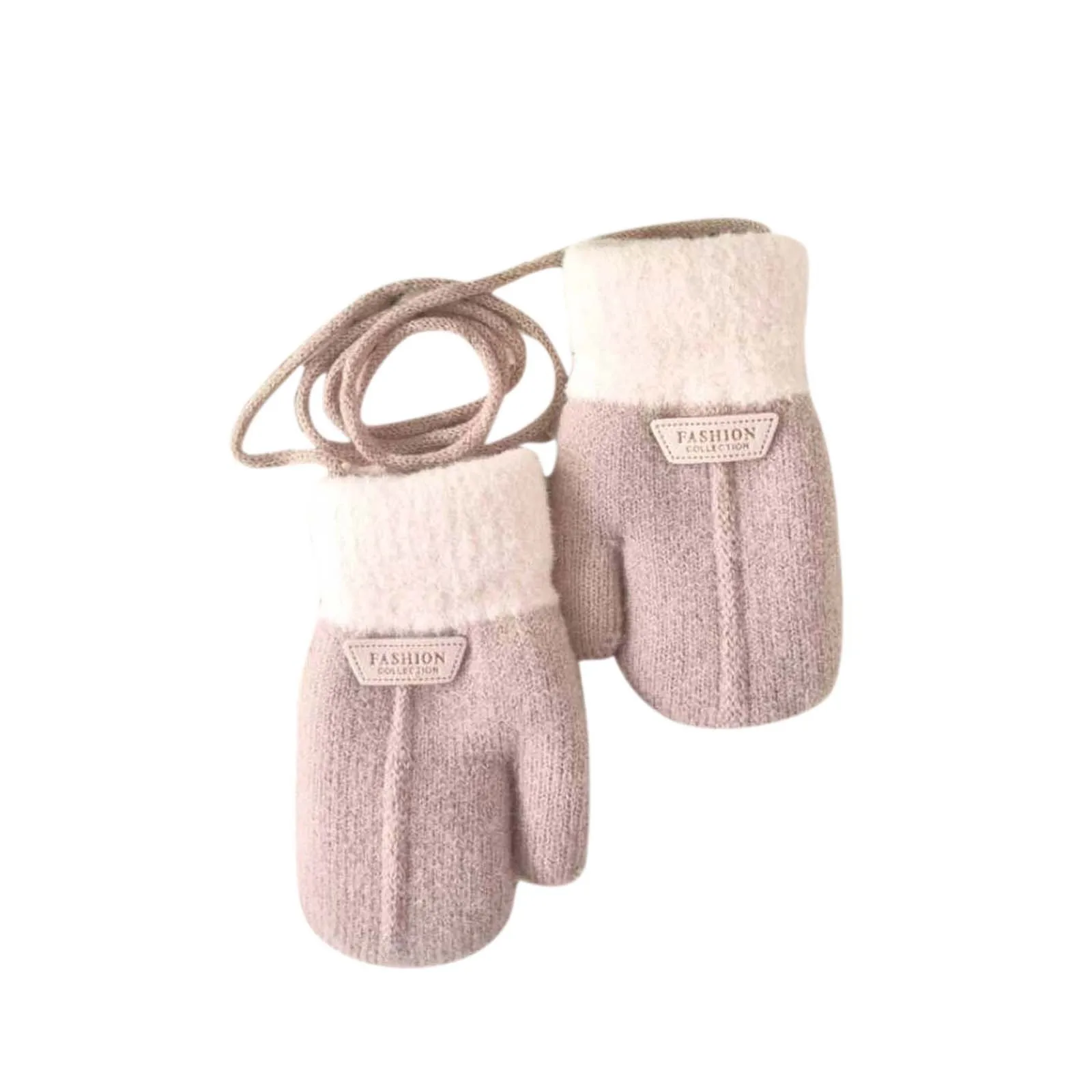 Gants de ski tricotés chauds et doux pour enfants, mitaines épaisses pour bébé, filles et garçons, hiver, neige