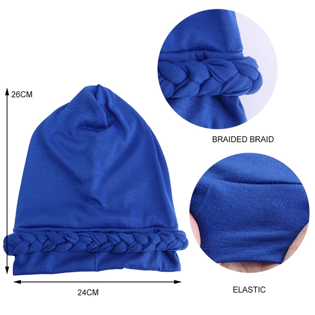 Chapeaux islamiques tressés torsadés, 2 pièces/lot, enveloppes, casquettes Hijab pour femmes, casquette arabe musulmane, Turban, couvre-chef, perte de cheveux – Image 2