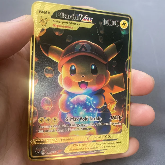 Pokemon Metal Card, 10000 Points, Arc192., Charizard, Raichu, Super Card, Golden English, Mewtwo, Vmax, GX, EX Anime Collection Cards, Gift – Image 5