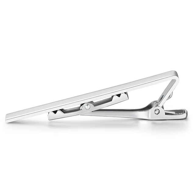 Pince à cravate accessoires de cravate cravates de Style de mode pour hommes ton métal fermoir à barre Simple fermoir pratique épingle à cravate pour pince à col pour hommes – Image 5