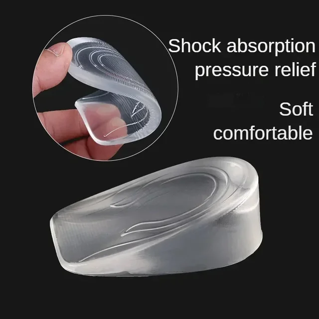 Semelles intérieures invisibles en Silicone pour augmenter la hauteur, 2 pièces, Inserts de levage du talon en Gel, protecteur Transparent de soins des pieds, insertion de chaussure élastique 3CM – Image 2